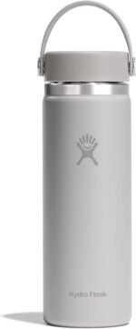Hydro Flask Water Bottle - Insulated Stainless Steel - Wide Mouth Flex Lid, Non Spill, Leakproof and Refillable in 20 Oz Birch Gray - Image 2