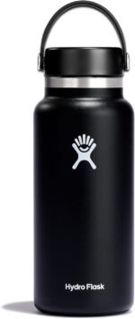Hydro Flask Water Bottle - Insulated Stainless Steel - Wide Mouth Flex Lid, Non Spill, Leakproof and Refillable in 32 Oz Black - Image 2