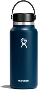Hydro Flask Water Bottle - Insulated Stainless Steel - Wide Mouth Flex Lid, Non Spill, Leakproof and Refillable in 32 Oz Indigo Blue - Image 2