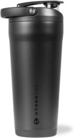 HydroJug 24 oz New Stainless Steel Shaker – Insulated, Leakproof, BPA-Free with Silent Mixing Grate – No Clumps, No Noise – Premium Shaker for Fitness, Sports & Everyday Use, Black - Image 2