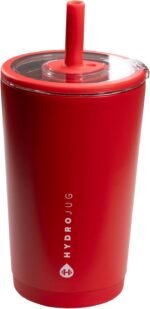 HydroJug Everyday Tumbler 14 oz – Ceramic-Lined Insulated Tumbler with Straw and Soft-Touch Lid, Cup Holder Friendly, Double-Wall Vacuum Insulation, Reusable Travel Cup – Alumni Red - Image 2