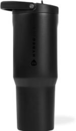 HydroJug Sport - Stainless Steel Tumbler with Straw, Vacuum Insulated, 32oz Leakproof Water Bottle, Ergonomic Design, Reusable, Dishwasher Safe, Rubber Base, Durable for Gym or Outdoors, Black - Image 2
