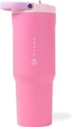 HydroJug Sport - Stainless Steel Tumbler with Straw, Vacuum Insulated, 32oz Leakproof Water Bottle, Ergonomic Design, Reusable, Dishwasher Safe, Rubber Base, Durable for Gym or Outdoors, Pink Sugar - Image 2