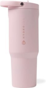 HydroJug Sport - Stainless Steel Tumbler with Straw, Vacuum Insulated, 40oz Leakproof Water Bottle, Ergonomic Design, Reusable, Dishwasher Safe, Rubber Base, Durable for Gym or Outdoors, Pink Sand - Image 2