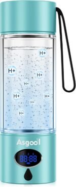 Hydrogen Water Bottle - 5000 PPB in 8 Minutes, Cyclic Mode for 8 Hours, Self Clean, Aluminum & Glass, 360ml Capacity, for Travel, Sports, Office, Home (CyanBlue, 12Oz) - Image 2