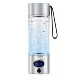 Hydrogen Water Bottle - 5000 PPB in 8 Minutes, Cyclic Mode for 8 Hours, Self Clean, Aluminum & Glass, 360ml Capacity, for Travel, Sports, Office, Home (Silver, 12Oz) - Image 2