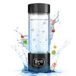 Hydrogen Water Bottle - Portable, Rechargeable, LED Timer, Aluminum and Glass, 5000 PPB Hydrogen in 10 Minutes, for Husband, Father, Friend & Family, for Sports, Home, Office (Black, 340ml) - Image 2