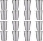 I-MART 16 Pack Stainless Steel Cups 12 oz Metal Drinking Glasses Reusable Stainless Steel Pint Cups for Water, Beer, Coffee, Juice, Kids, Adults, Camping, Travel, Home, Parties - Image 2