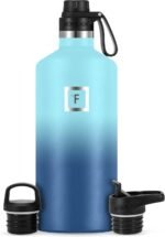 IRON °FLASK Camping & Hiking Hydration Flask with Spout, BPA-Free Insulated Stainless Steel Sports Water Bottle - 64 oz Blue Waves - Image 2