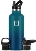 IRON °FLASK Camping & Hiking Hydration Flask with Straw, BPA-Free Insulated Stainless Steel Sports Water Bottle - 32 oz Dark Night - Image 2