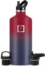 IRON °FLASK Camping & Hiking Hydration Flask with Straw, BPA-Free Insulated Stainless Steel Sports Water Bottle - 64 oz Dark Rainbow - Image 2