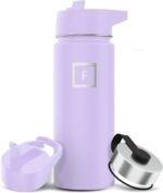IRON °FLASK Camping & Hiking Hydration Flask with Straw, Wide Mouth Insulated Stainless Steel Sports Water Bottle - 18 oz Lavender - Image 2
