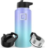 IRON °FLASK Camping & Hiking Hydration Flask with Straw, Wide Mouth Insulated Stainless Steel Sports Water Bottle - 32 oz Cotton Candy - Image 2