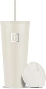 IRON °FLASK Classic Tumbler - Vacuum Insulated Stainless Steel Water Bottle, Double Walled, Drinking Cup, Insulated Travel Mug (Cashmere Cream, 32 oz Solid Lid) - Image 2