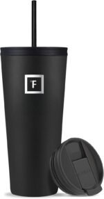 IRON °FLASK Classic Tumbler - Vacuum Insulated Stainless Steel Water Bottle, Double Walled, Drinking Cup, Insulated Travel Mug (Midnight Black, 32 oz Solid Lid) - Image 2