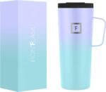 IRON °FLASK Grip Novelty Coffee Mug - Leak Proof, Vacuum Insulated Stainless Steel Bottle, Double Walled, Thermo Travel, Hot Cold, Water Metal Canteen - Cotton Candy, 24 Oz - Rubber Bottom - Image 2