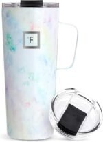 IRON °FLASK Grip Novelty Coffee Mug - Leak Proof, Vacuum Insulated Stainless Steel Bottle, Double Walled, Thermo Travel, Hot Cold, Water Metal Canteen - Pearl, 24 Oz - Classic Bottom - Image 2