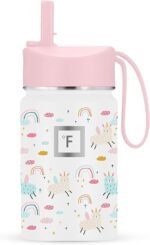 IRON °FLASK Kids Water Bottle - Straw Lid, 20 Name Stickers, Vacuum Insulated Stainless Steel, Double Walled Tumbler Travel Cup, Mug - Lama Rainbows, 10 Oz - Image 2