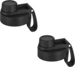 IRON °FLASK Spout Lid 2.0 for Wide Mouth, Insulated Sports Water Bottles, Canteen Standard, Chug Lid, BPA Free 2 Lids (Midnight Black) - Image 2