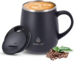 Ideus 16 oz Insulated Coffee Mug with Handle and Lid, Double Wall Stainless Steel Vacuum Thermal Coffee Mug, Travel Coffee Cup Thermal Cup for Home and Office, Storm Black - Image 2