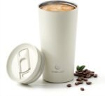 Ideus 17 oz Travel Coffee Mug, Double Wall Vacuum Stainless Steel Insulated Coffee Tumbler With Lid, Splash-Proof & Cup Holder Friendly, Keeps Drinks Hot/Cold, Dishwasher Safe, White - Image 2