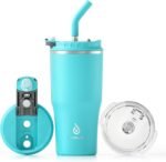 Ideus Insulated Tumbler with Lid and Straw 18 oz, Stainless Steel Double-Wall Vacuum Leak-Proof Travel Coffee Mug, Cup Holder Friendly, Sky Blue - Image 2