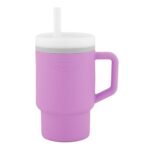 Infantino My 1st Tumbler, Silicone Sippy Cup with Straw & Handle, Spill-Resistant Baby Cup for On-the-Go, BPA-Free Transition Bottle, Lilac - Image 2