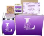 Initial L Monogrammed Gifts for Women Personalized Gifts for Women Teacher Boss Coworker Sister Wife Bridesmaid Bride Christmas Friendship Appreciation Graduation Wedding Birthday Gift Basket Set - Image 2