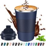Insulated Coffee Mug 12 oz Travel Coffee Mug with Lid Pill Proof, Stainless Steel Vacuum Thermal to GO Leakproof, Tumbler Reusable Coffee Cup for Men and Women Hot & Iced Drinks - Image 2