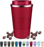Insulated Coffee Tumblers with Flip Lid 12oz / 17oz, Stainless Steel Travel Coffee Mug Leak Proof, Vacuum Insulated Reusable Cup, Keeps Cold and Hot for Tea - Image 2