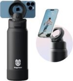 Insulated Magnetic Water Bottle - Reusable Stainless Steel Bottle with MagSafe Compatible Phone Holder - Keeps Cold for 24 Hours - Perfect for Gym, Sports, and Travel - Black 32oz - Image 2