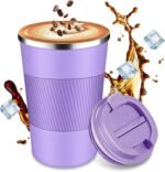 Insulated Travel Coffee Cup with Leak Proof Lid,To Go Camping Stainless Steel Vacuum Coffee Mug, Reusable Coffee Tumblers Hot & Cold Drinks Gifts Multiple Sizes and Colors - Image 2