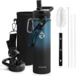 Insulated Water Bottle 20 oz, Triple Wall Vacuum Stainless Steel (Cold for 48 Hrs), Leak Proof & Non-BPA, Kids Water Bottle Jug for School with Straw Spout Lids, Indigo/Black - Image 2