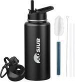 Insulated Water Bottle 32 oz, Triple Wall Vacuum Stainless Steel(Cold for 48 Hrs),Leak Proof & BPA-Free,Simple Modern Water Bottle with Drink-Through Lid & Flip Straw for Sports & Travel, Black - Image 2