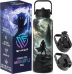 Insulated Water Bottle 40 oz –Hot and Cold Coffee Travel Drinks, Leakproof Sports Gaming & Gym Bottles, Large and Small Reusable Stainless Steel Flask with Straw – Shadowlands Odyssey - Image 2