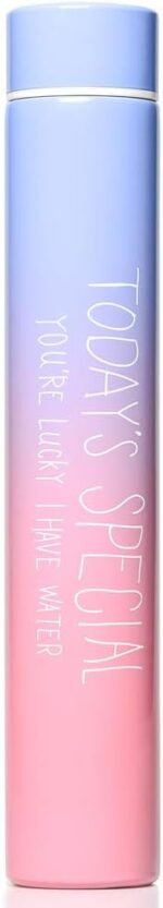 Insulated Water Bottle, Coffee Thermos Mug, Double Wall Vacuum Insulation, Skinny Mini Slim Stainless Steel Water Bottle, 8.5 Oz (Gradient Blue 250ml) - Image 2