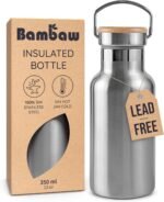 Insulated Water Bottle | Stainless Steel Water Bottle 350 ml | Eco Friendly Reusable Bottle | Leakproof and Plastic Metal Water Bottle| Keeps Hot and Cold Drinks | Eco Water Bottle | Bambaw - Image 2