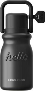 Insulated Water Bottle with POP-UP Straw Leak-Proof, Tea Strainer, Multipurpose Lid Cup, Handle, Stainless Steel, 24-Hour Temperature Control, 30 oz (Black) - Image 2