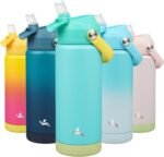 Insulated Water Bottle with Straw Lid,18 oz Stainless Steel Vacuum Metal Bottle with Silicone Handle,Twilight Blue - Image 2