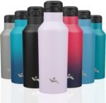 Insulated Water Bottle with Straw,17 OZ Double Wall Vacuum Stainless Steel Water Flask with 2 Lids,Purple - Image 2