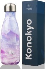 Insulated Water Bottles,12 oz Double Wall Stainless Steel Vacumm Metal Flask for Sports Travel,Marble Dawn - Image 2