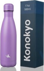 Insulated Water Bottles,17 oz Double Wall Stainless Steel Vacumm Metal Flask for Sports Travel,Lavender - Image 2