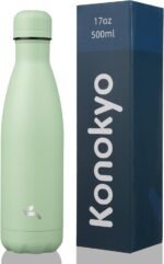 Insulated Water Bottles,17 oz Double Wall Stainless Steel Vacumm Metal Flask for Sports Travel,Macaron Green - Image 2