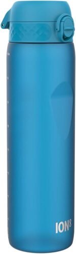 Ion8 1 Litre Water Bottle, Leak Proof, Flip Lid, Carry Handle, Rapid Liquid Flow, Dishwasher Safe, BPA Free, Soft Touch Contoured Grip, Ideal for Sports and Gym, Carbon Neutral Recyclon, 32 oz, Blue - Image 2