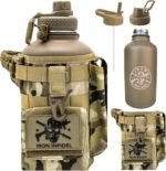 Iron Infidel Battle Bottle - Half Gallon Insulated Water Bottle with Paracord Handle - Large 64 oz Stainless Steel Water Jug & Rugged, Removable Sleeve For Keys, Wallet, Phone (OCP Camo 2 Liter) - Image 2