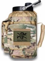 Iron Infidel Battle Bottle - One Gallon Insulated Water Bottle with Dual Carry Handles - 128 oz Tactical Stainless Steel Water Jug & Rugged Extra Large Sleeve With Storage (OCP Camo 128 Ounces) - Image 2