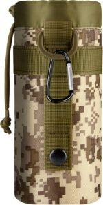 IronSeals Adjustable Tactical Water Bottle Pouch Foldable MOLLE Water Bottle Holder Drawstring Open Top Travel Water Bottle Bag - Image 2