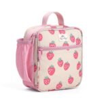 Itzy Ritzy Toddler Lunch Box - Kids Lunch Bag is Insulated and Includes Water Bottle Holder Plus 2 Pockets - Durable, Easy to Clean Toddler Bag (Strawberry) - Image 2