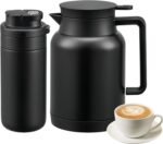 JXXM 2 Pack 49oz Thermal Coffee Carafe and 15oz Insulated Water Bottle, Stainless Steel Vacuum Thermal Carafes and Water Bottle for Keeping Coffee, Tea, Water - Keep 12 Hours Hot, 24 Hours Cold - Image 2