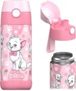 Jarlson® Kids Water Bottle MALI [12OZ] - No Straw Stainless Steel Thermo Bottle - Insulated Waterbottle Leak Proof for School & Sports - Thermo Tumbler for Boys & Girls (Cat) - Image 2